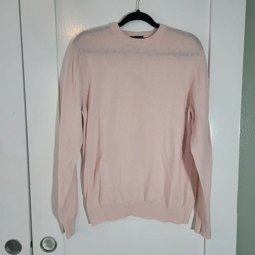 Rodd & Gunn Size L Men's Wool‎ Cashmere Crewneck Light Pink Pullover Sweater